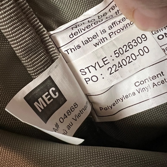 Mountain Equipment Co-Op MEC Carry All Shoulder Bag Blue Canvas Crossbody Flap - Picture 10 of 10